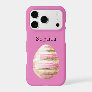 Pink Gold Cream Stripes Egg