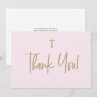 Pink Gold Cross Girl name First communion