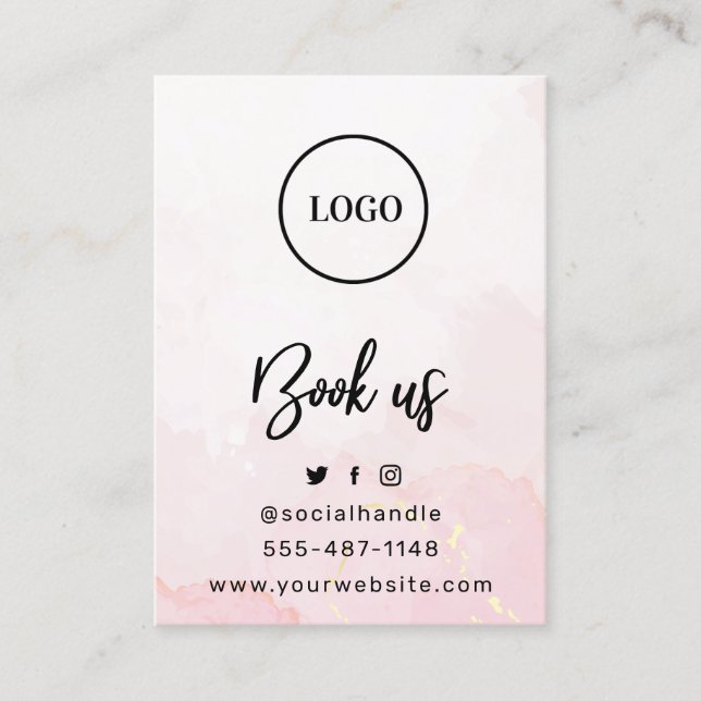 Pink Gold Custom Logo  Botox Aftercare Card (Front)