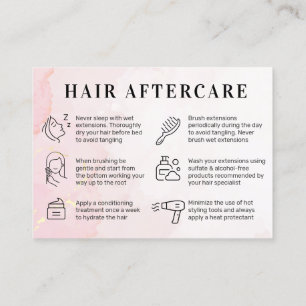 Pink Gold Custom Logo Hair Aftercare Card