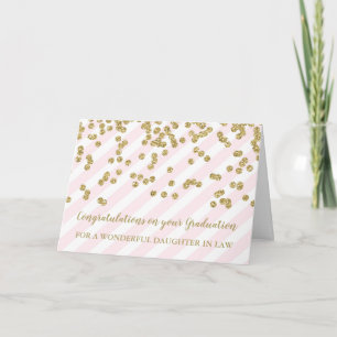 Pink Gold Daughter in Law Graduation Card