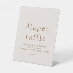 Pink Gold Diaper Raffle Pedestal Sign