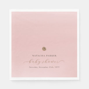 Pink Gold Elegant Girl Winter Baby Shower Napkin