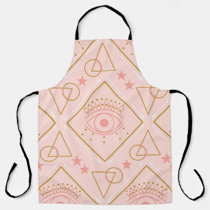 Pink Gold Eyes: Geometric Seamless Design Apron