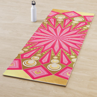 Pink Gold Fantasy Mandala Yoga Mat