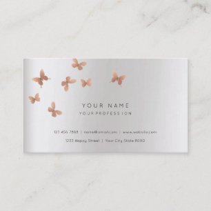 Pink Gold Faux White Grey Cooper Vip Pearly Silver Business Card