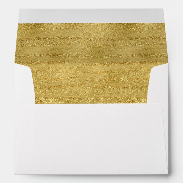 Pink+Gold Floral Invitation Personalised Envelope (Back (Bottom))