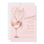 Pink Gold Floral Petals and Prosecco Bridal Shower