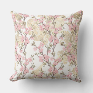 Pink/Gold Floral/ Polka Dot Pillow
