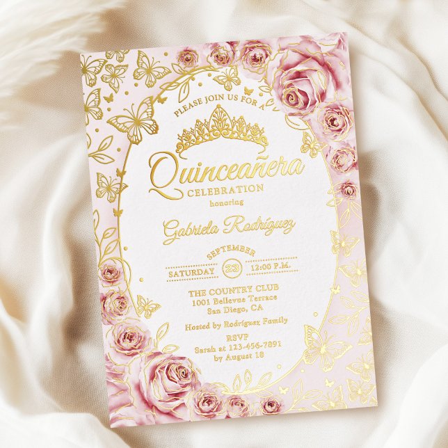 Pink Gold Floral Quinceanera (Creator Uploaded)
