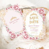 Pink Gold Floral Quinceanera