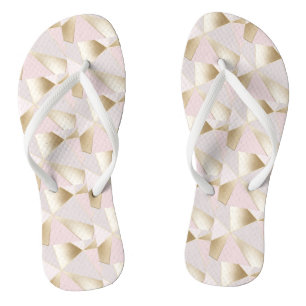 Pink Gold Geometric Jandals
