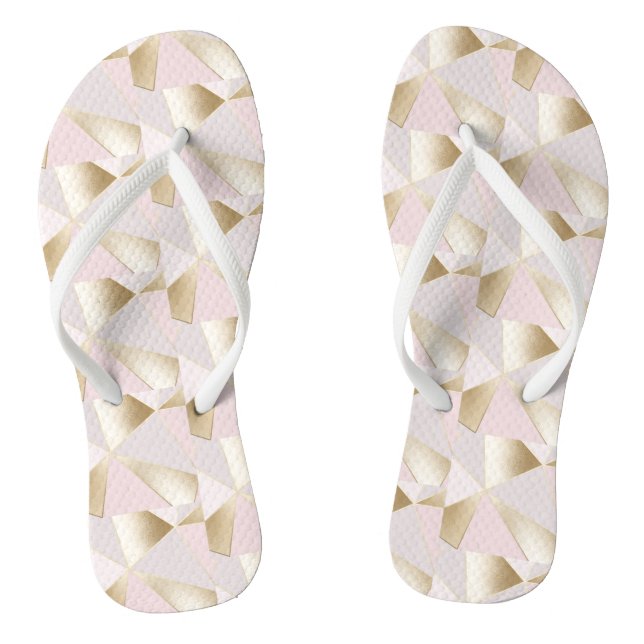 Pink Gold Geometric Jandals (Footbed)