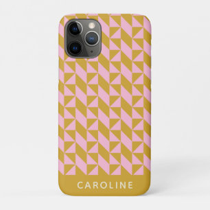 Pink Gold Geometric Shapes Pattern Personalised Case-Mate iPhone Case
