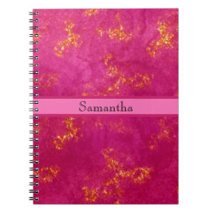 Pink Gold Girly Pattern Trendy Chic Stylish Notebook
