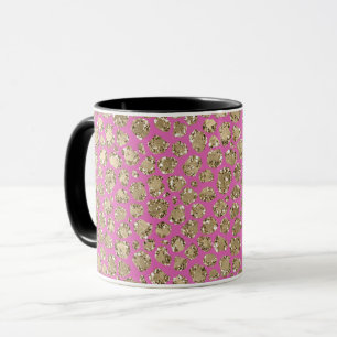 Pink Gold Glam Glitter Leopard   Mug
