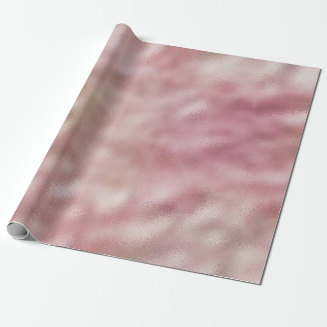 Pink Gold Glam Ombre Wrapping Paper (Unrolled)