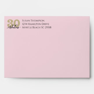 Pink Gold Glitter 30 and Fabulous Birthday Party E Envelope