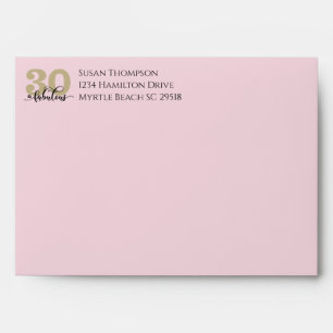 Pink Gold Glitter 30 and Fabulous Birthday Party Envelope