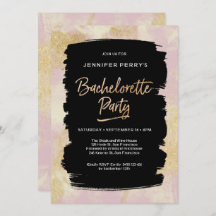 Pink gold glitter Bachelorette Party Invitation