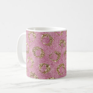 Pink Gold Glitter Circles Coffee Mug