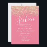 Pink Gold Glitter Confetti 16th birthday party Invitation<br><div class="desc">Pink Gold Glitter Confetti 16th birthday party

Beautiful Faux Gold Glitter Confetti Invitation.

Matching collection in Niche and Nest store.

Design Courtesy of Studio Denmark</div>