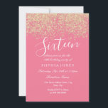 Pink Gold Glitter Confetti 16th birthday party Invitation<br><div class="desc">Pink Gold Glitter Confetti 16th birthday party

Beautiful Faux Gold Glitter Confetti Invitation.

Matching collection in Niche and Nest store.

Design Courtesy of Studio Denmark</div>