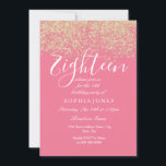 Pink Gold Glitter Confetti 18th birthday party Invitation<br><div class="desc">Pink Gold Glitter Confetti 18th birthday party

Beautiful Faux Gold Glitter Confetti Invitation.

Matching collection in Niche and Nest store.

Design Courtesy of Studio Denmark</div>