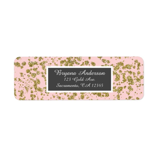 Pink & Gold Glitter Girly Glam Modern Sweet 16 (Front)