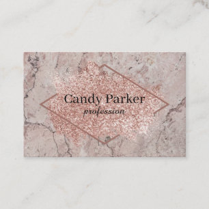 Pink gold glitter marble background vector business card