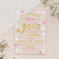 Pink & Gold Glitter Mermaid 1st Birthday