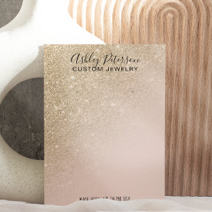Pink gold glitter ombre jewellery earring display business card
