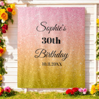 Pink Gold Glitter Party Photo Booth Backdrop