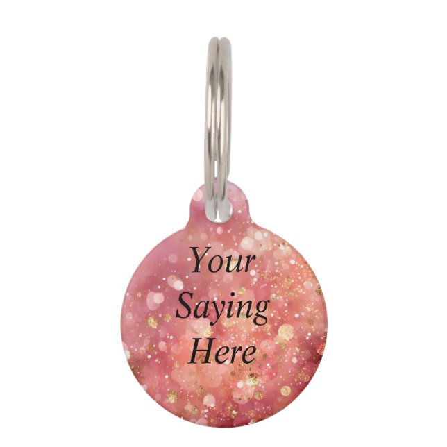 Pink & Gold Glitter  Pet Tag (Front)