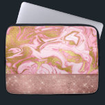 Pink Gold Gold Glitter and Sparkle Marble Laptop Sleeve<br><div class="desc">Pink Rose Gold Glitter and Sparkle Marble Sleeve. The Pink and Gold Marble Sleeve is perfect for the girl that loves rose gold and sparkle.</div>