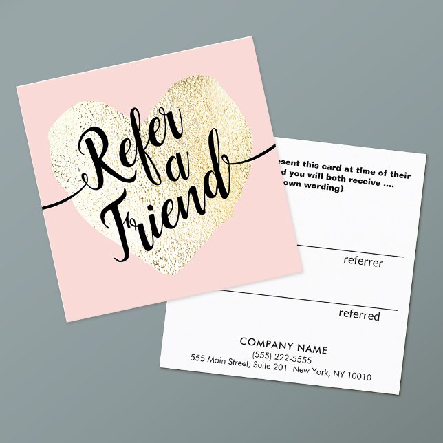 Pink Gold Heart Beauty Salon Loyalty Referral (Creator Uploaded)
