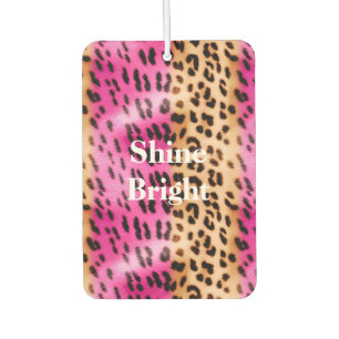 Pink Gold Leopard Print Car Air Freshener