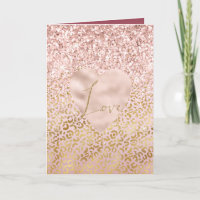 Pink Gold Leopard Print Love Blush Glitter     
