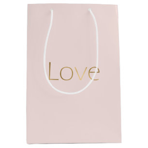 Pink Gold Love Bridal Shower Medium Gift Bag