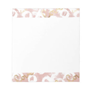 Pink Gold Love XO Notepad