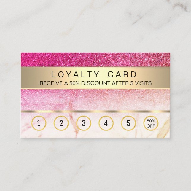 Pink Gold Loyalty Card Salon Makeup Artist (Front)