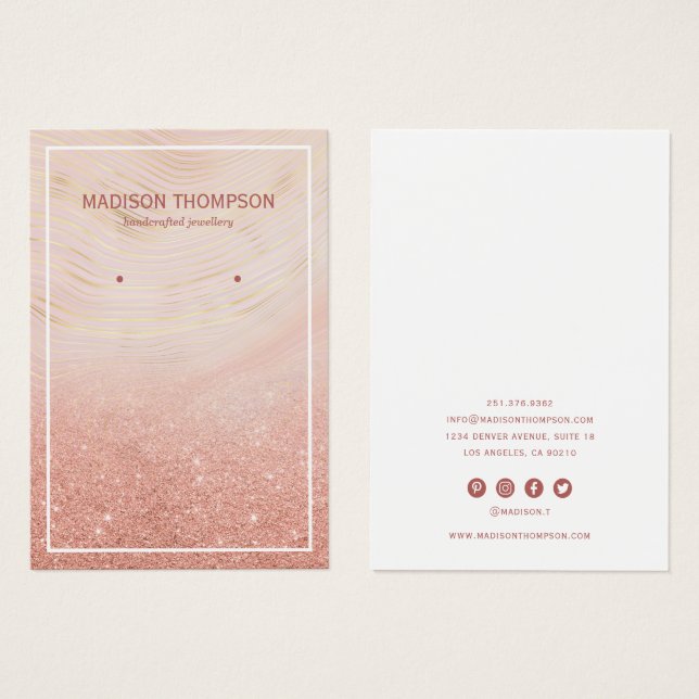 Pink & Gold Marble Earring Display (Front & Back)