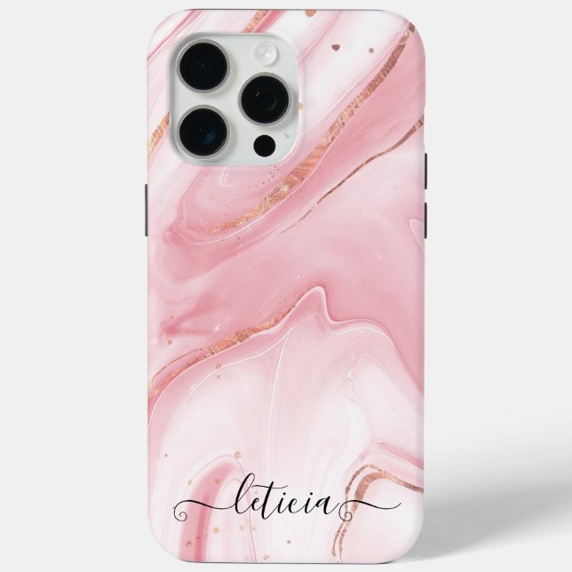 Pink & Gold Marble Girls Case-Mate iPhone Case (Back)