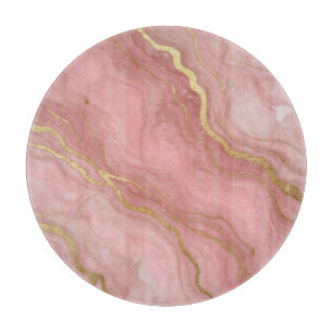 Pink Gold Marble Luxury Abstract Cutting Board
