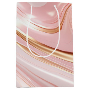Pink & Gold Marble Medium Gift Bag