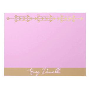 Pink & Gold Minimalist Personalised Notepad