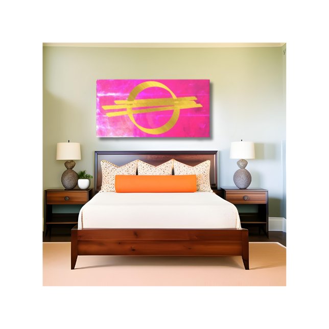 Pink Gold Modern Abstract Stretched Canvas Print (Creator Uploaded)