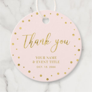Pink & Gold   Modern Birthday Favour Thank you Tags