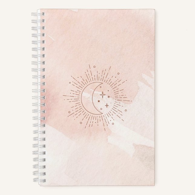 Pink & Gold Moon & Stars Self Love Journal (Front)