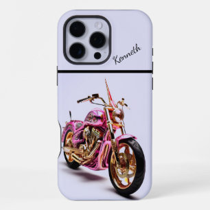 Pink & Gold Motorcycle iPhone 16 Pro Max Case